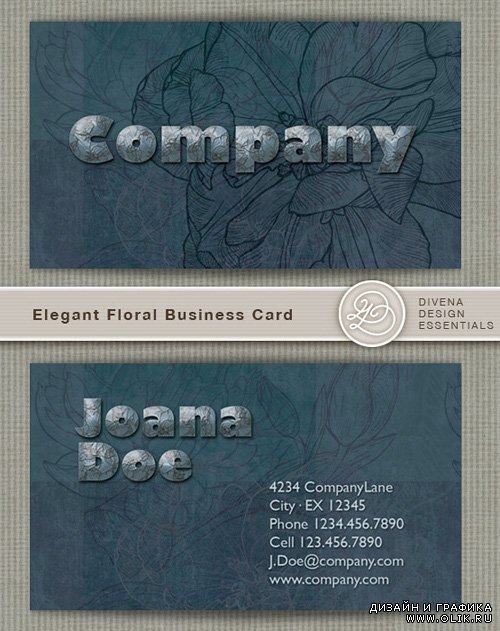 Elegant Floral Business card - PSD template