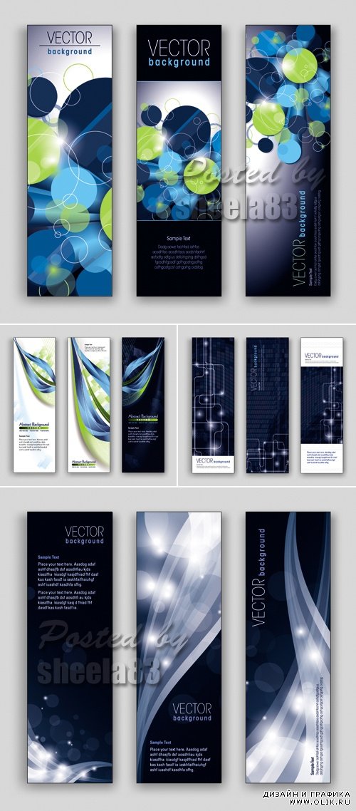 Abstract Blue Banners Vector