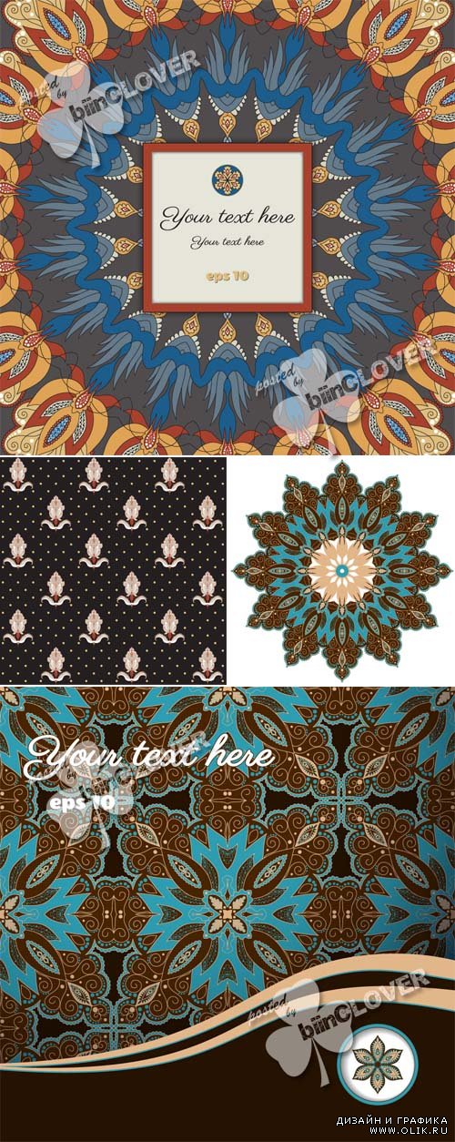 Vintage ornate damask pattern 0422