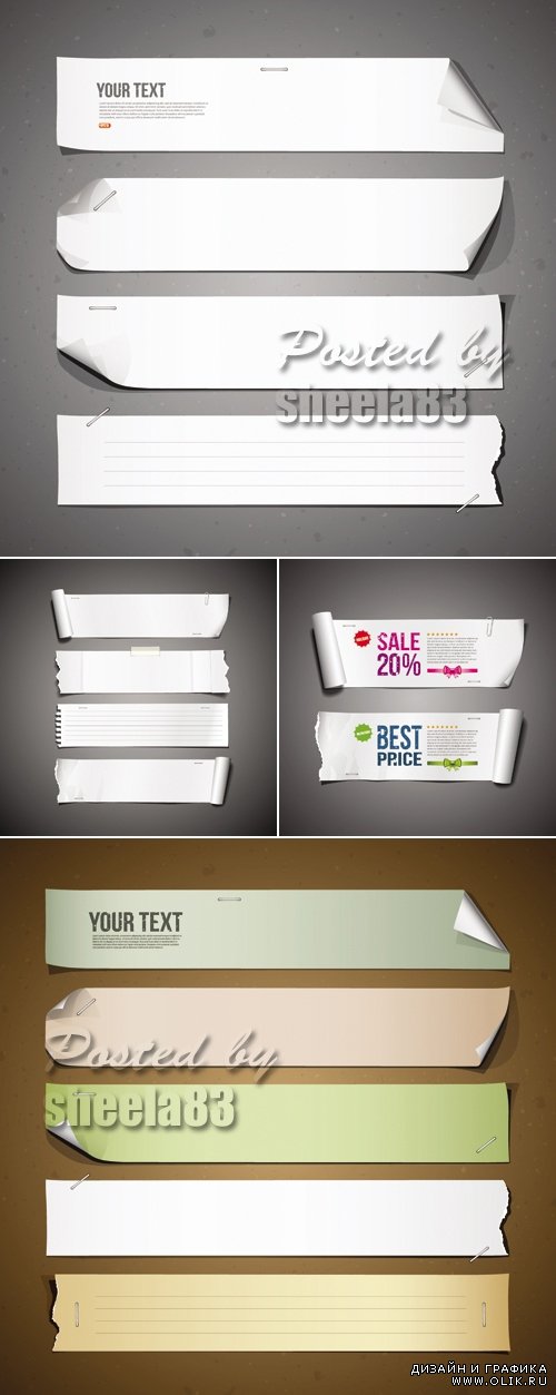 Advertising Paper Banners Vector