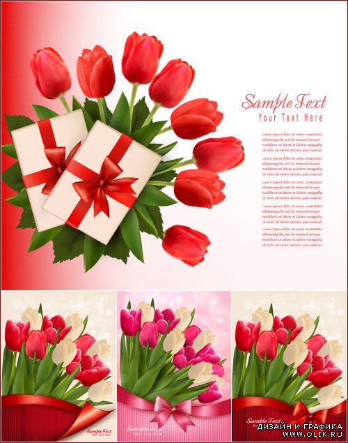 Scarlet tulips (vector)