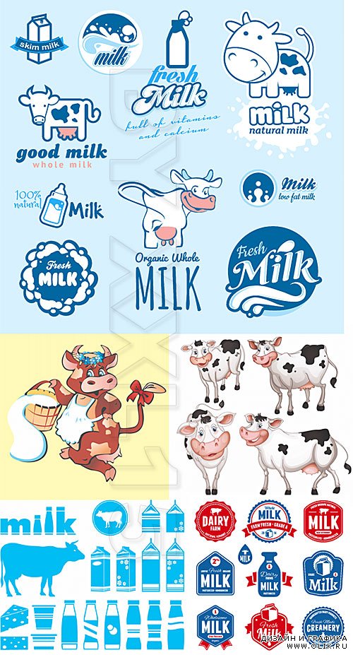 Milk and cow labels