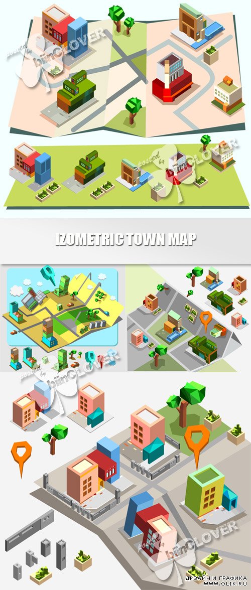 Isometric town map 0457