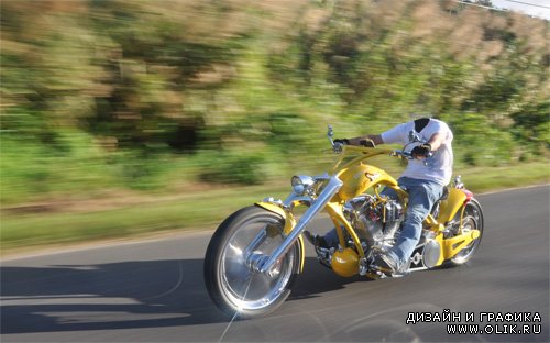  Шаблон для PHSP - Езда на желтом мотоцикле 