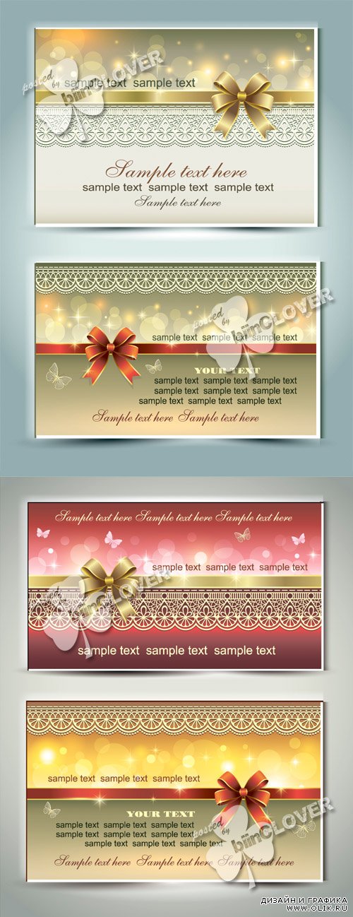 Greeting cards with bows 0460