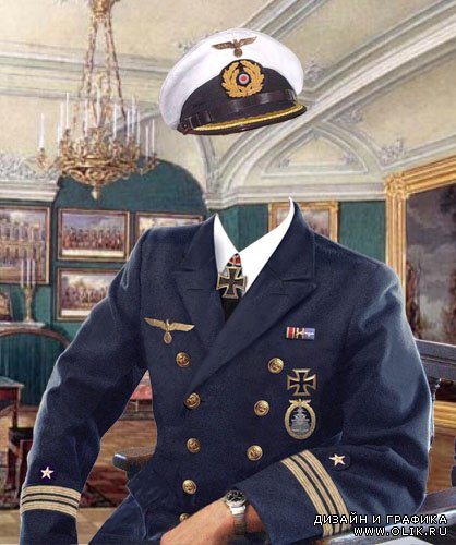 Мужской шаблон – Морской офицер в кабинете