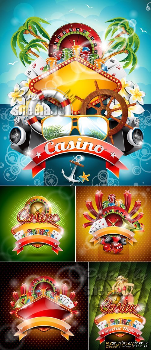 Bright Casino Backgrounds Vector