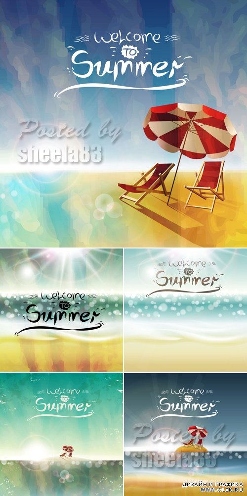 Summer Backgrounds Vector 3