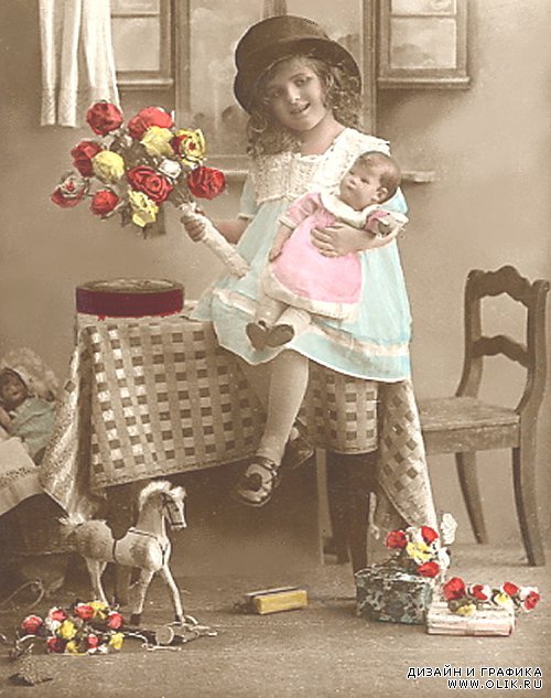 Винтажные фото. серия "Дети и Куклы"