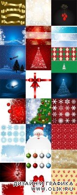 Winter Holiday Vector Elements Set 1