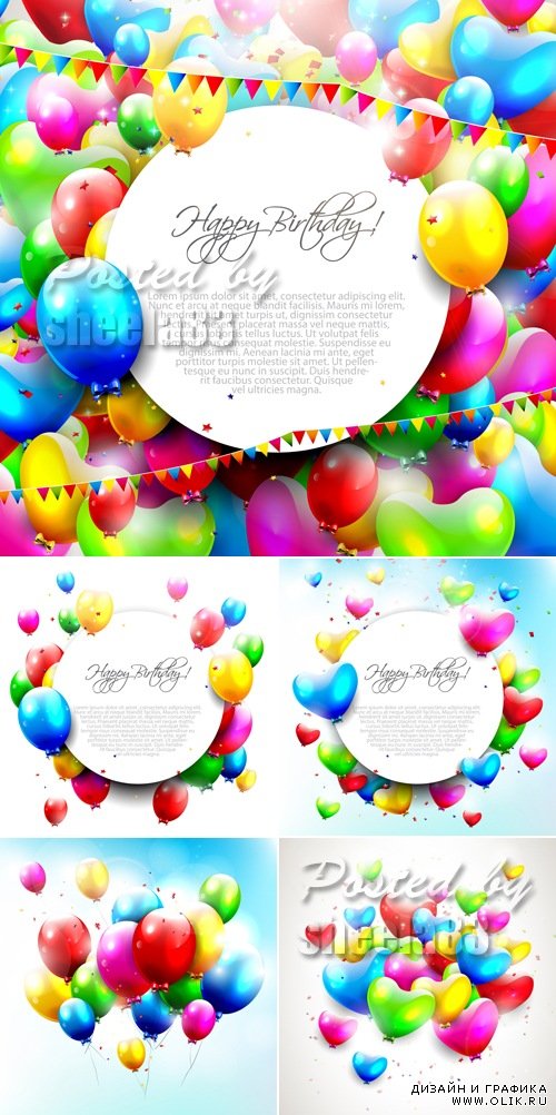 Color Balloons Vector 2