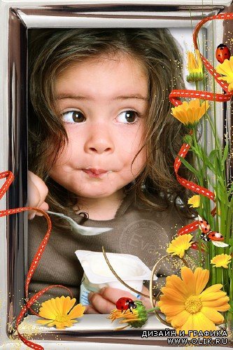 Детская фоторамка - Цветы календулы