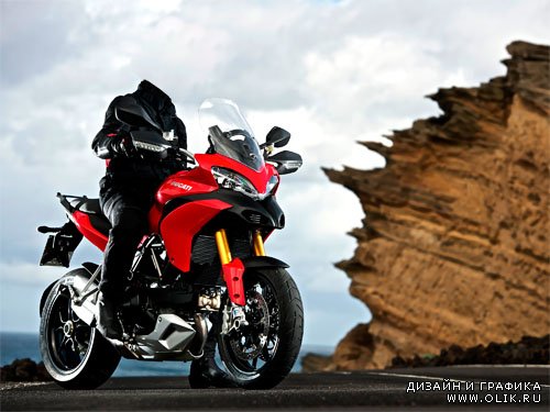 Шаблон мужской - Путешествие на красном мотоцикле 