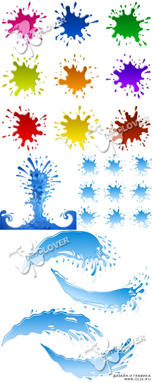 Water blots and splash-sparks 0477