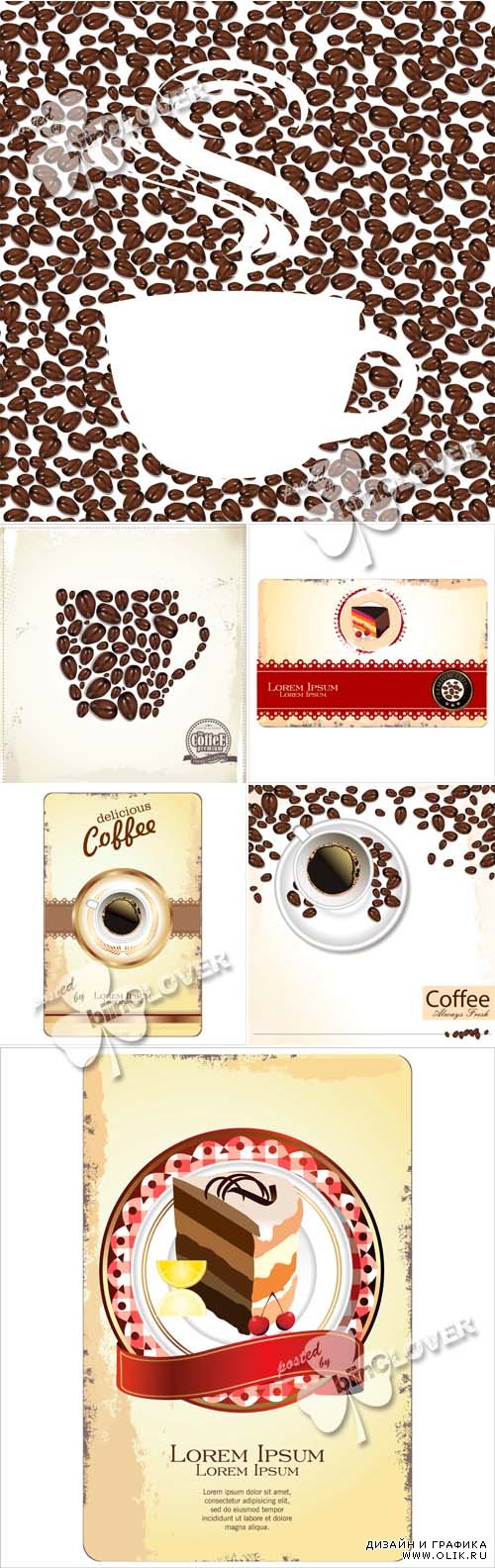 Coffee and cake background 0477