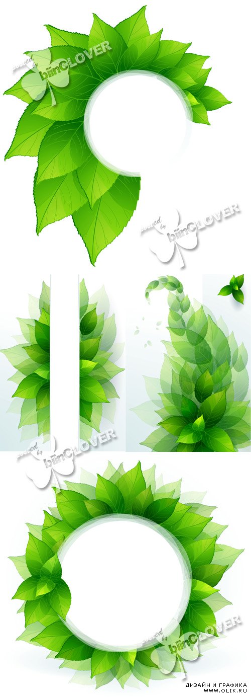 Green leaves border 0480