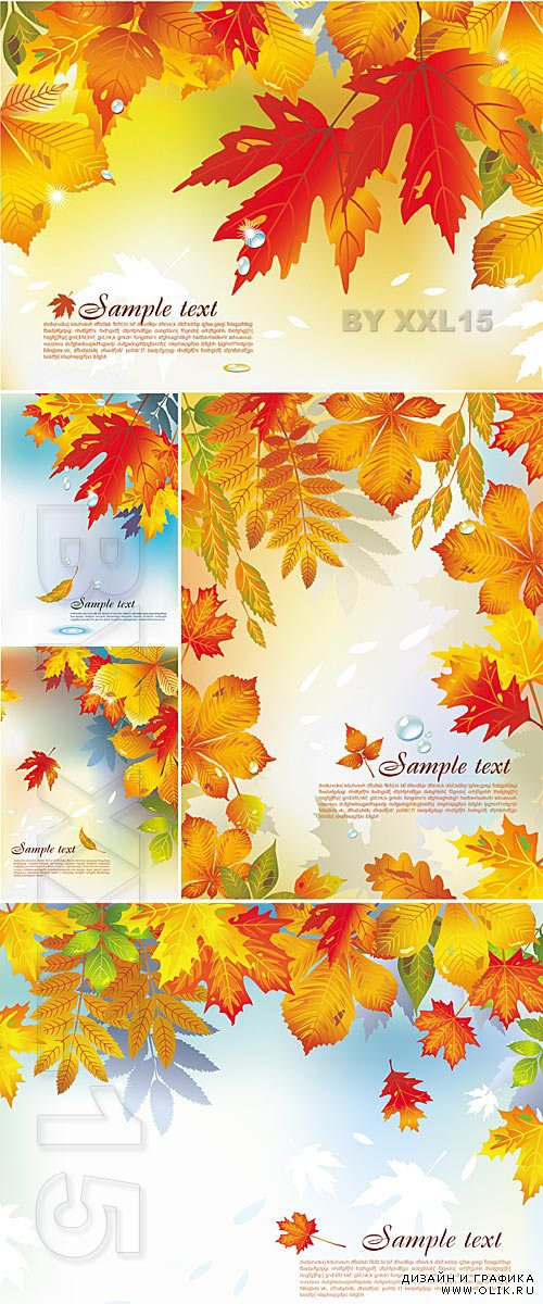 Autumn backgrounds with leaves