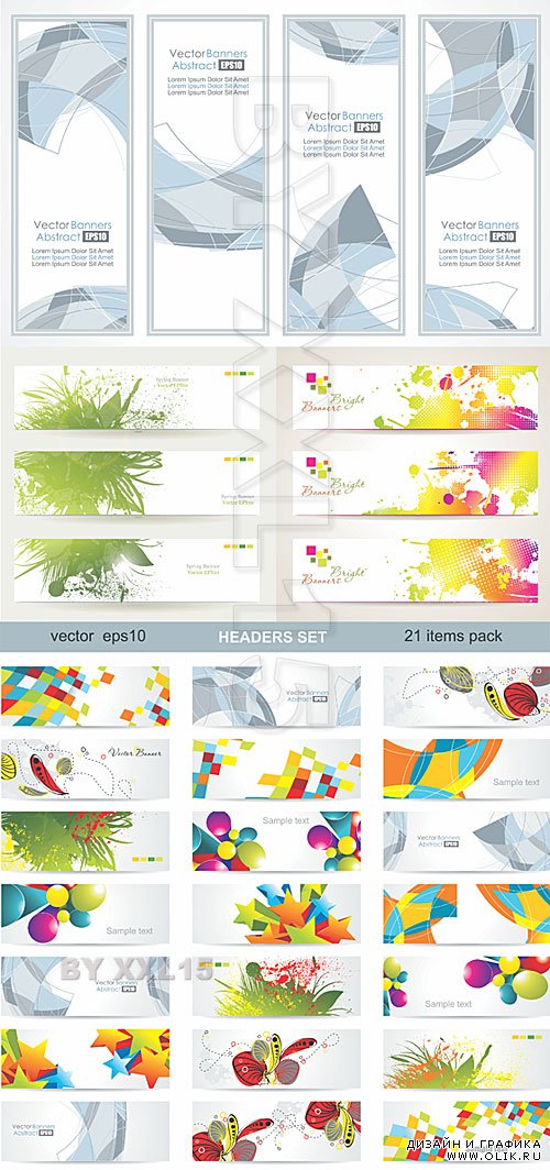 Abstract banners and headers set