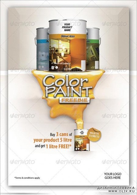 PSD - Color Paint Freebie Flyer