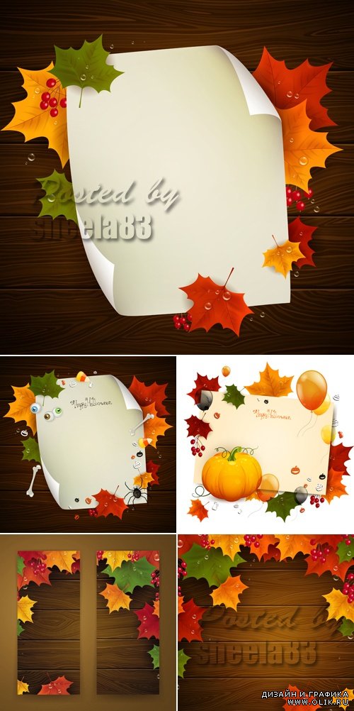 Autumn Backgrounds & Banners Vector