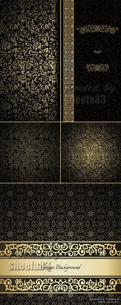Black Vintage Backgrounds Vector 3