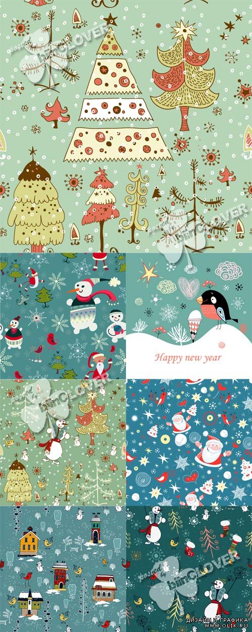 Christmas cards with cute characters 0488
