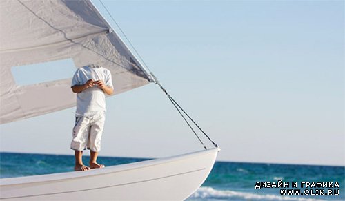  Шаблон для маленьких - Летом на яхте в синее море 