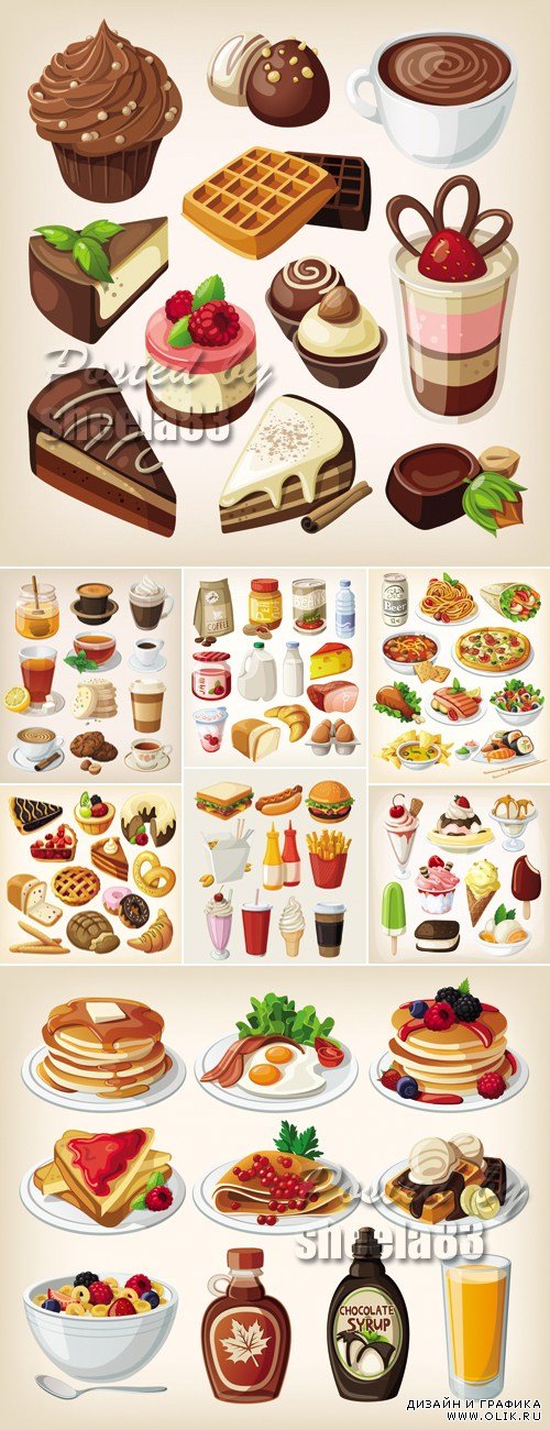 Food, Drinks, Products Icons Vector