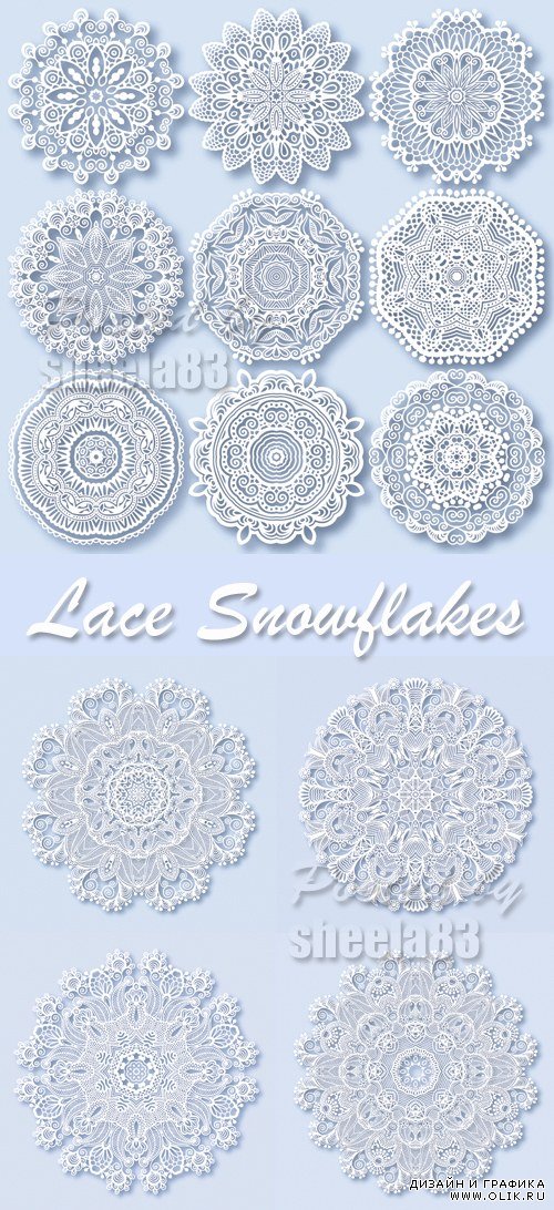 Snowflakes Lace Vector