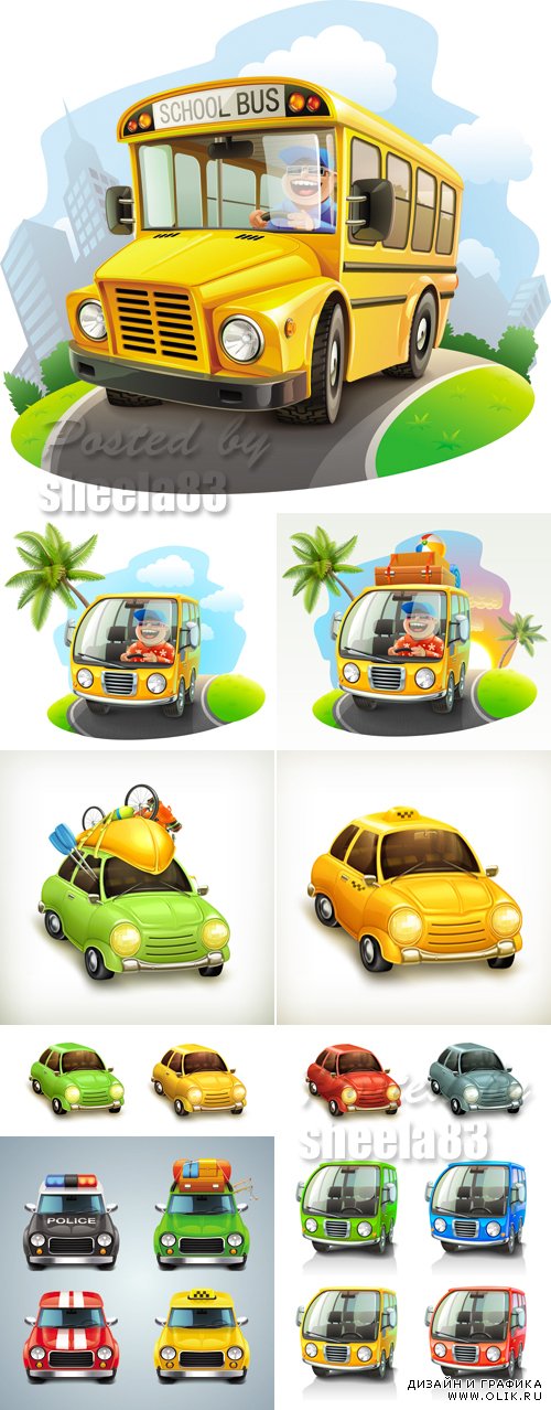 Various Car Icons Vector