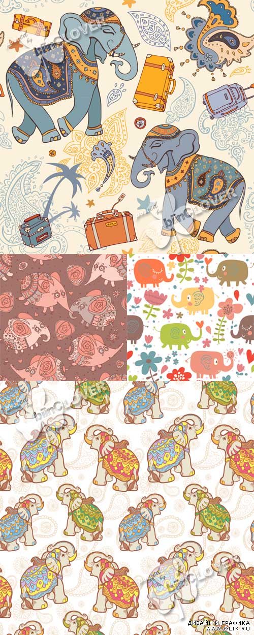 Seamless pattern with elephants 0523