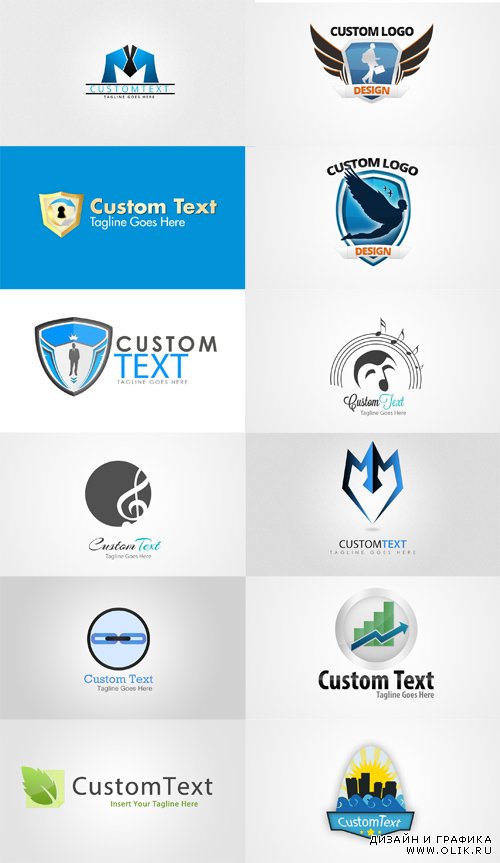12 Logo Designs PSD Set