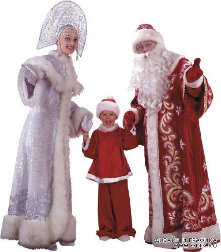 Дед Мороз и Снегурочка - новогодний клипарт