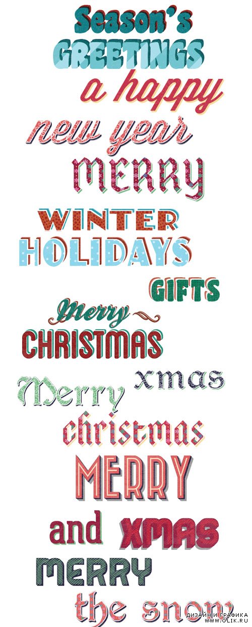 X-Mas Vector Graphic Text Styles