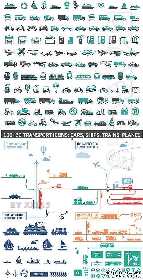 Transportation icons and infographics