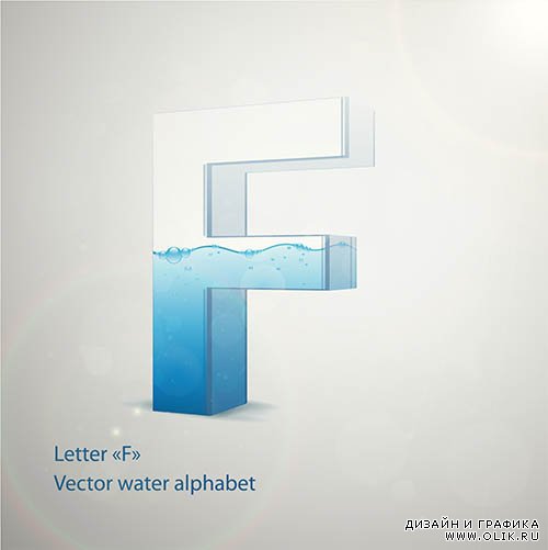 Векторные 3D буквы с водой