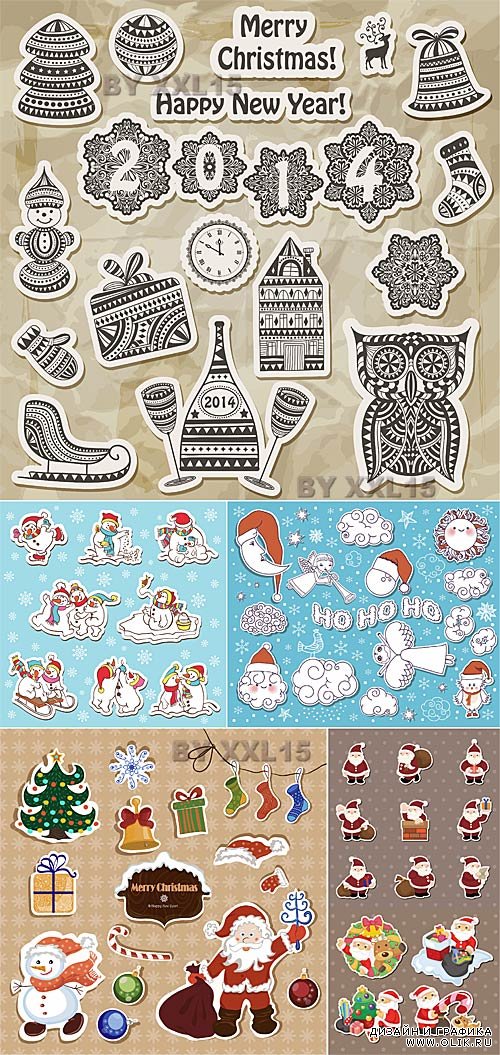 Christmas vector stickers