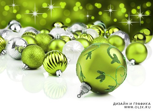 Зелёные Новогодние фоны