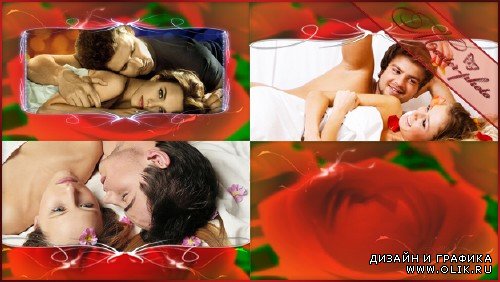 Прекрасный романтический набор футажей - Красных роз букет