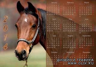Настенный календарь 2014 "Лошадь"