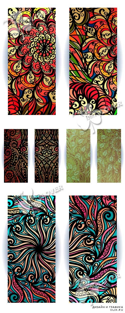 Abstract colorful floral banners 0550