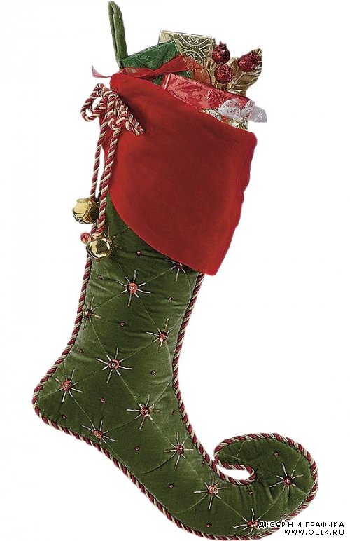 Рождественские башмачки и носочки - клипарт на прозрачном фоне