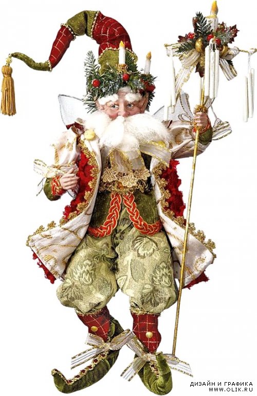 Статуэтки и фигурки -  Санта Клаус, ангелы, олени, снеговики на прозрачном фоне