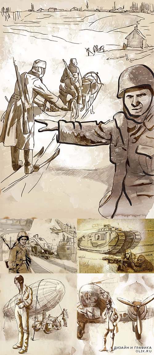 Vector drawings on military subjects - Векторные рисунки на военную тематику
