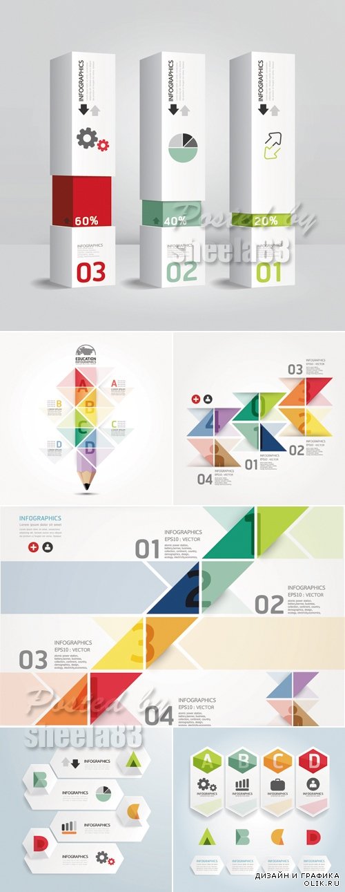 Modern Infographic Templates Vector 2