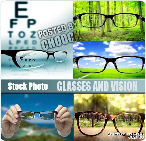 Очки и зрение - растровый клипарт