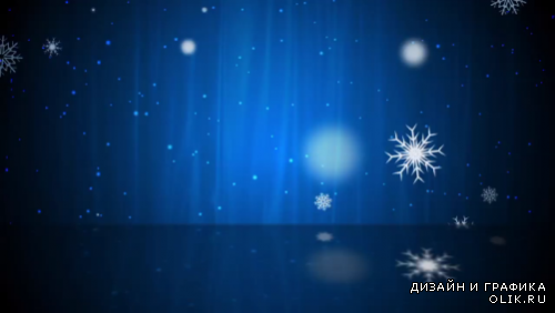 Фоновый Футаж "Снегопад" HD / Motion Snow Reflect Blue HD