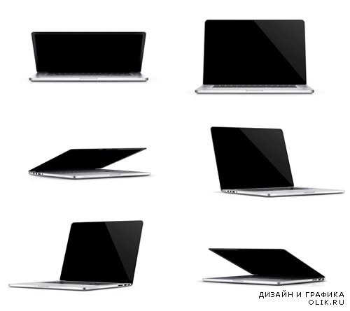 6 Laptop Templates  PSD