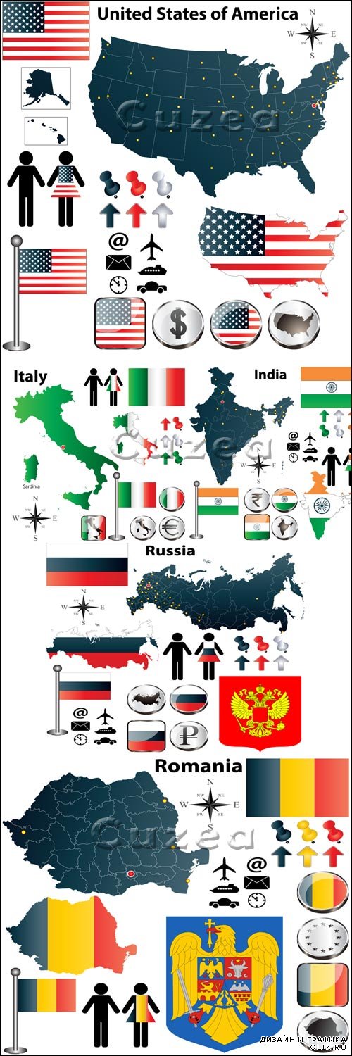Vector - Flags different countries 3
