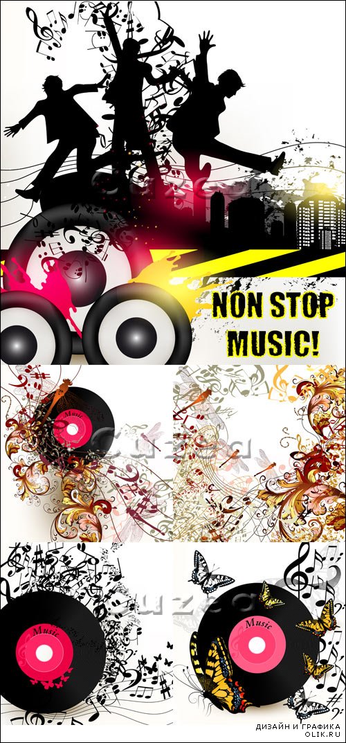Vector - Grunge music banner for disco